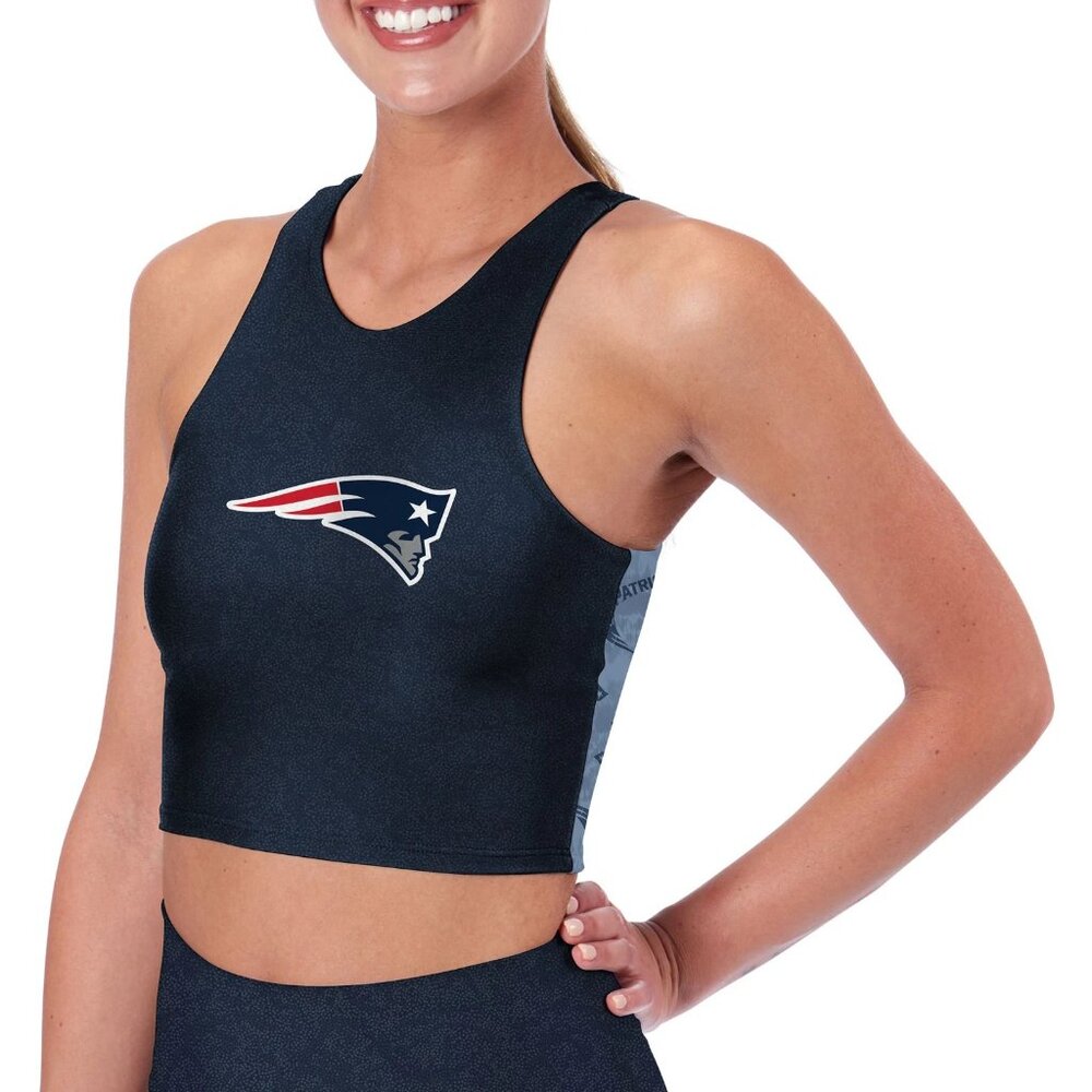 Certo Charcoal Blue New England Patriots High Neck Midi Bra, Size XL NWT! $45